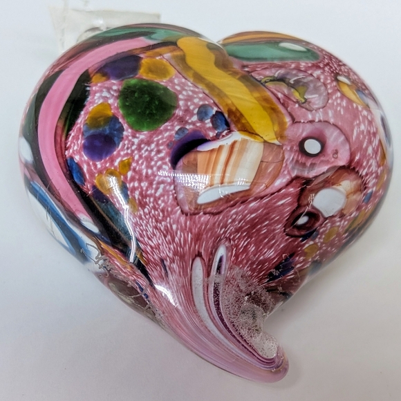 SOLD - Art Ciccotti Large Hand Blown Art Glass Heart - Picture 2 of 8